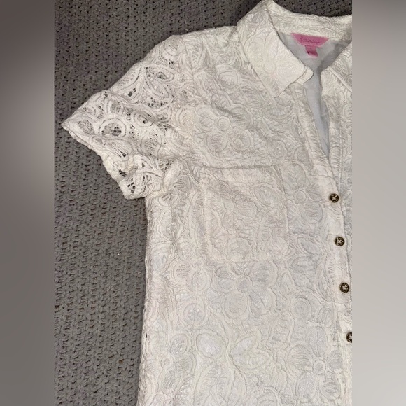 Lilly Pulitzer Nelle White Lace Size 6 EUC - Picture 6 of 12
